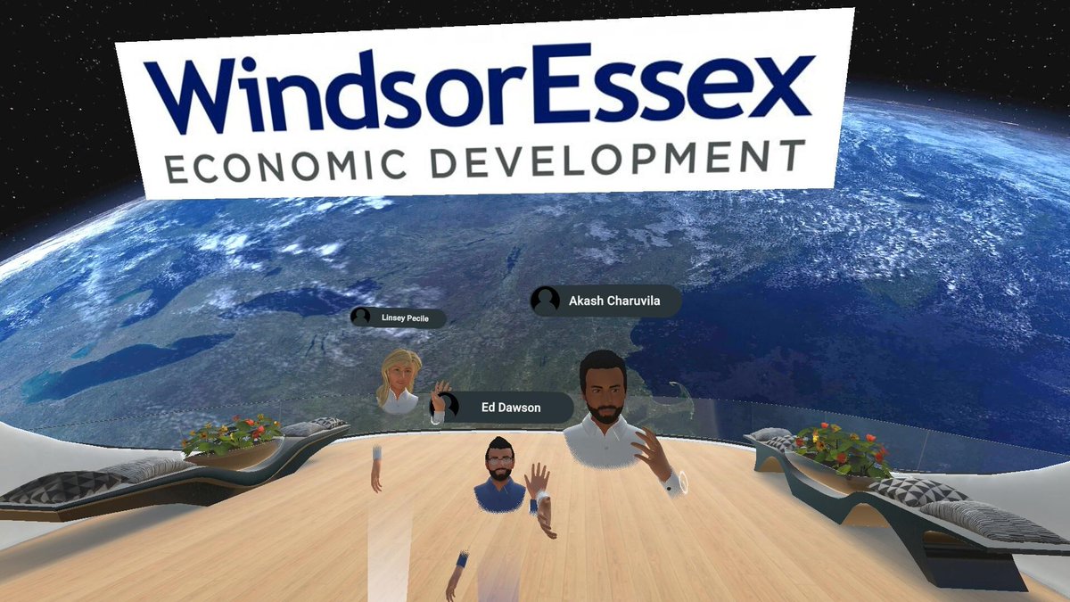 Testing day! Our #WindsorEssex digital simulation team is trying out a new meeting space utilizing our new <a href="/oculus/">Oculus 👉 Meta Quest</a> #OculusQuest2 headsets along with the @meetinVR software. The headsets are the next generation of an all-in-one VR experience! DM for more info.