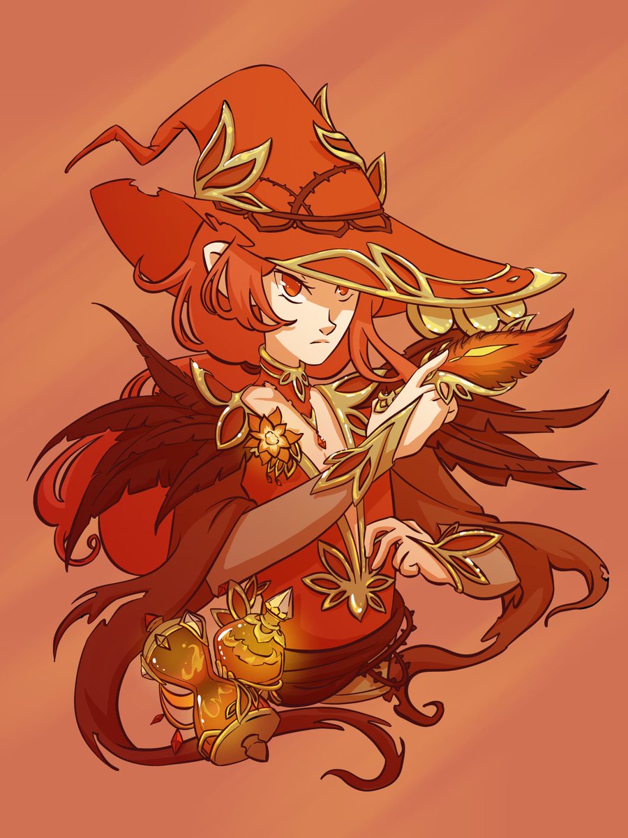 MartzSmile's tweet photo. Artifacts are so stylish ✨✨Crimson Witch of Flames outfit inspired for #Diluc 🔥🔥 https://t.co/xOycCQQklm