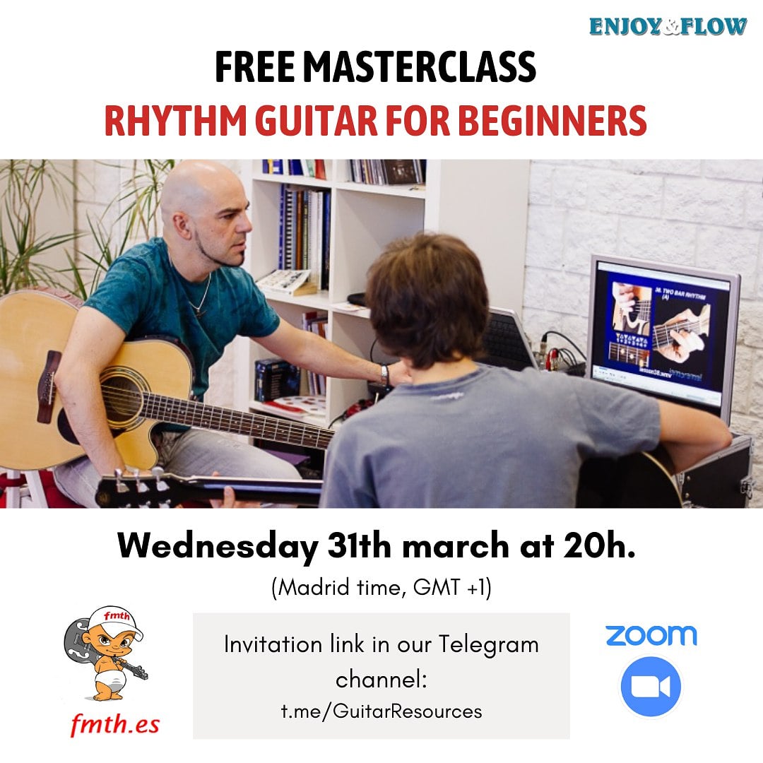 SantiagoCoach's tweet photo. Join TODAY: FREE GUITAR MASTERCLASS to begin from 0 (english).
Zoom invitation in my Telegram channel some minutes before the class:
https://t.co/AZFQ2j5BOV
#freeguitarlessons #guitarlessonsonline #guitarlessons #guitar #playguitar #learnguitar #learningguitar #guitarlearning https://t.co/vZ7Fo20OPv