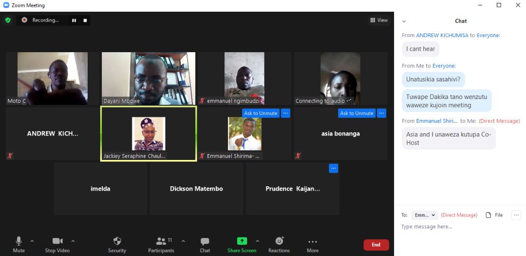 CamaraTanzania's tweet photo. Today we had our first zoom meeting with the ICT teachers from Geita, Dar es Salaam, Morogoro, Mbeya, and Dodoma.
It was a good opportunity to learn how they are supporting students to acquire ICT skills and plan how we can scale up our ICT club programs.
#Edtech #ctclub https://t.co/5OmbVXofV5