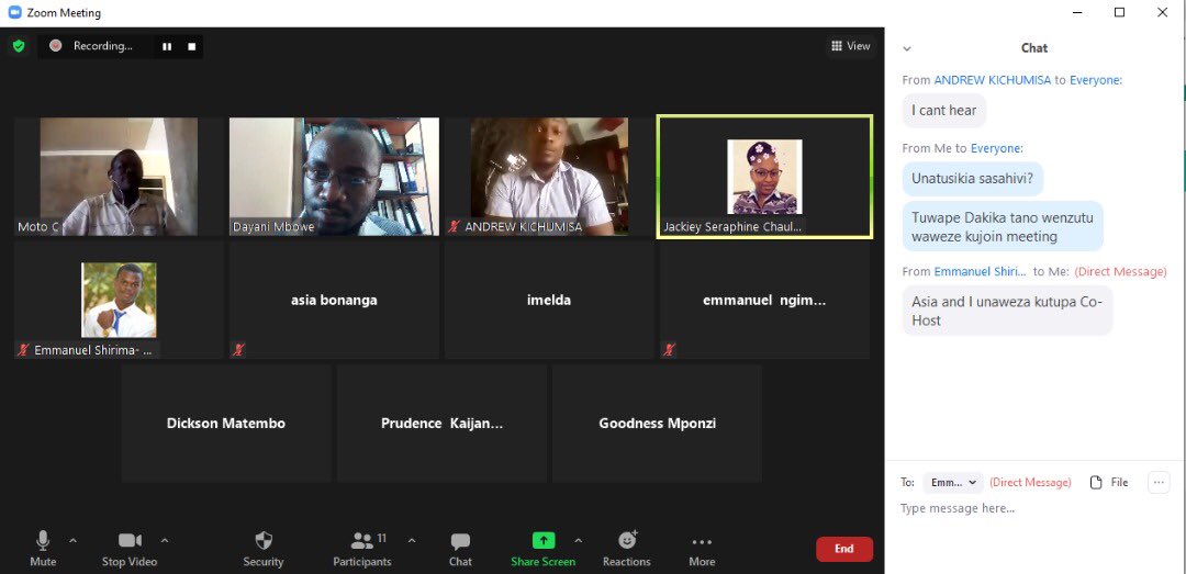 CamaraTanzania's tweet photo. Today we had our first zoom meeting with the ICT teachers from Geita, Dar es Salaam, Morogoro, Mbeya, and Dodoma.
It was a good opportunity to learn how they are supporting students to acquire ICT skills and plan how we can scale up our ICT club programs.
#Edtech #ctclub https://t.co/5OmbVXofV5