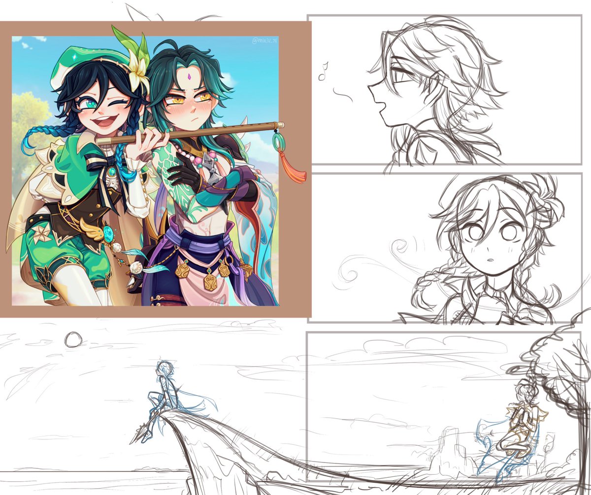 Sum genshin doodles and stuff 