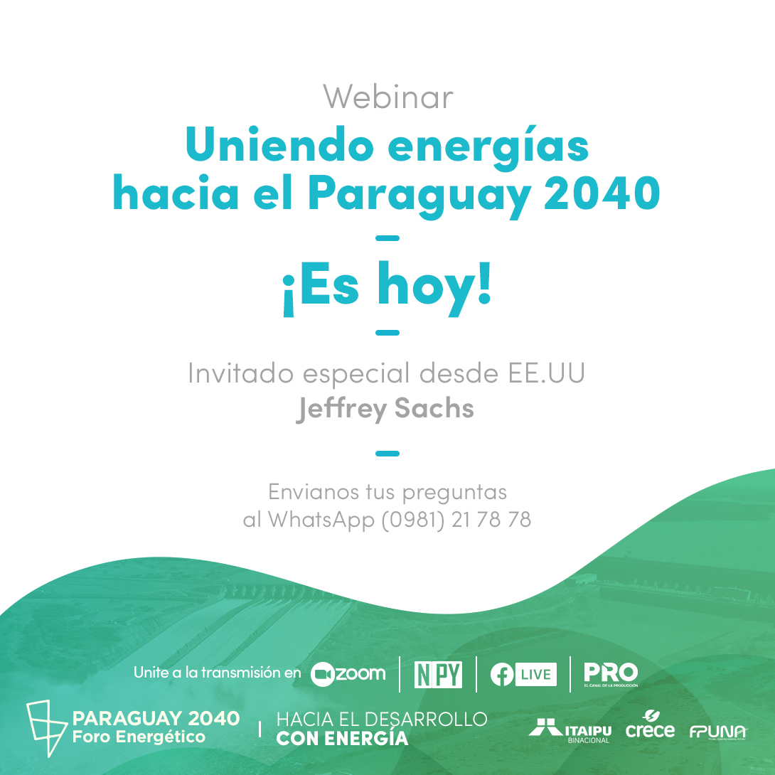 foropy2040's tweet photo. 📌¡No te pierdas el último seminario web del ciclo!
Hoy a partir de las 17 hs por @npyoficial, @canalpropy, Facebook live y Zoom webinar.
Invitado: Jeffrey Sachs, profesor y economista estadounidense.
Inscripciones en: https://t.co/DUMjuwbU1O
#ForoPy2040
#EstoNosUNe https://t.co/vDsChvWAfI