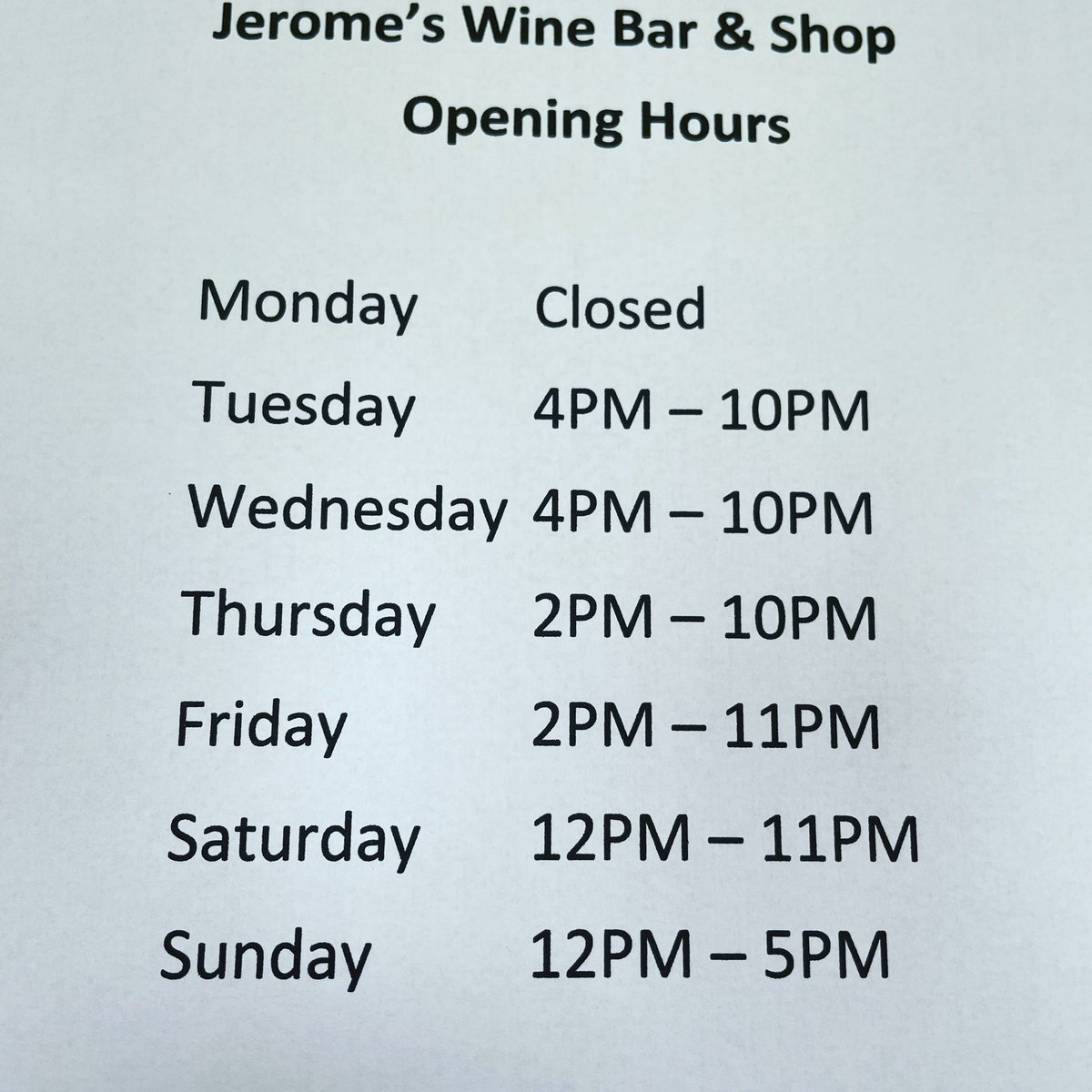 jerome10499429's tweet photo. Monday 12th of April open from 12pm !!! Bookings available for our front tables ! First come first served basis for our beer garden ! #celebration #newopeninghours #jeromeswinebar #winelover https://t.co/KYehvybxSm