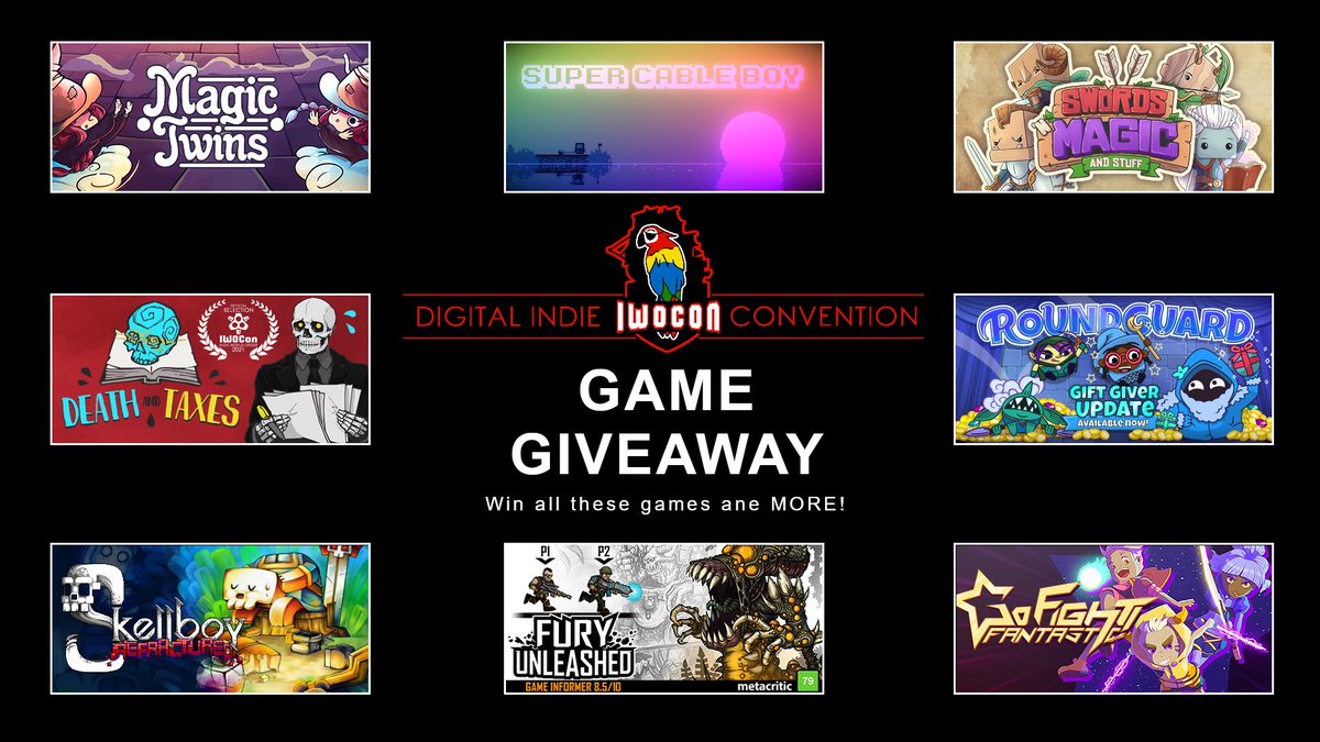 🤯Huge #IndieGame Giveaway!🤯

▶️ Enter to Win 1 of 3 prize packages. 
▶️ Each contains 35+ #indiegames.
▶️ Pack valued at $450+ USD. 🤑

How? Download FREE #IWOCon app and visit the #IndieWorldOrder booth to enter. 👇

store.steampowered.com/app/1422300/IW…

#Steam #Gaming #PCGaming #Giveaway