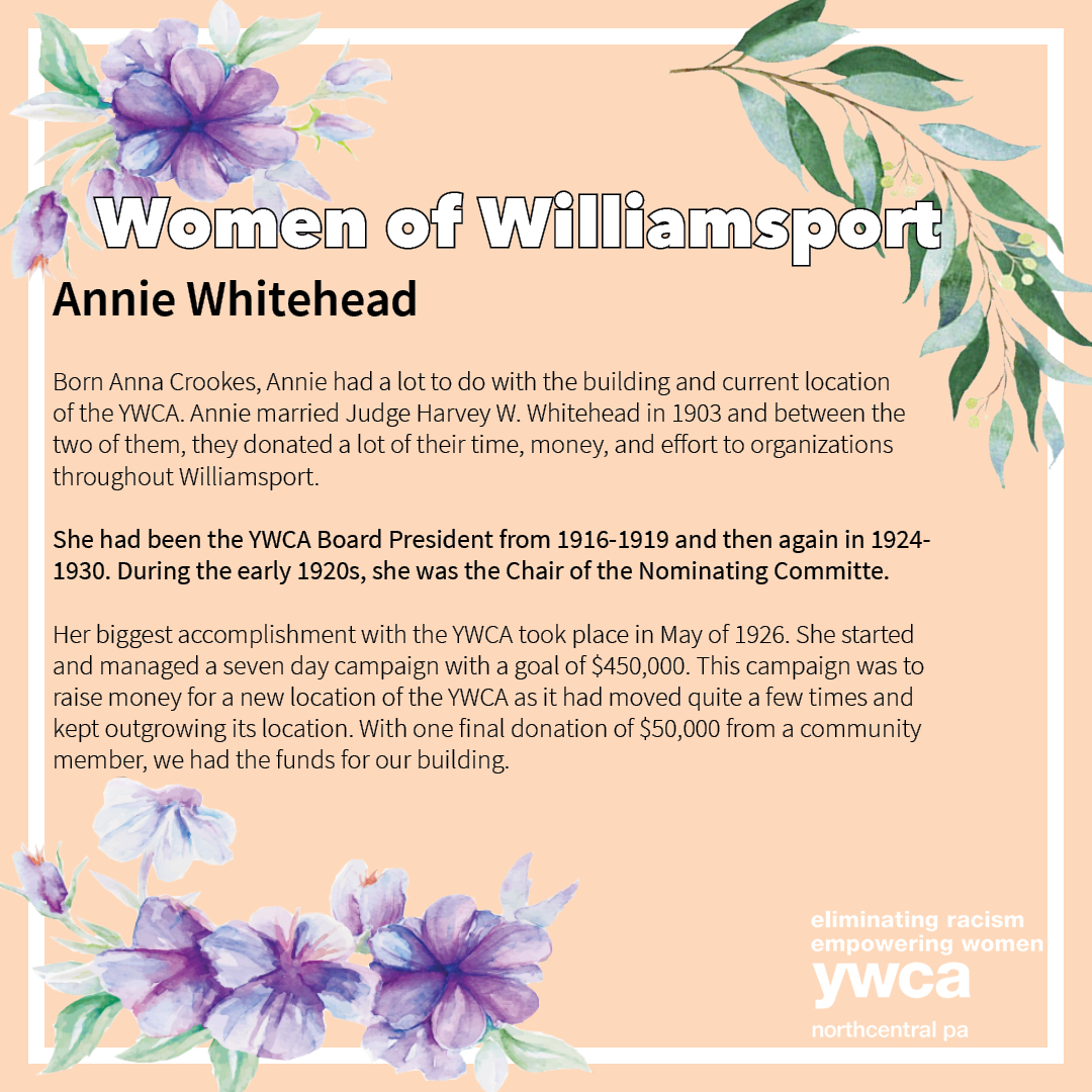 YWCAncPA's tweet photo. Annie Whitehead is a big part of our YWCA history. She was a natural leader and made many positive impacts in our community, which were empowering for women at the time. #achievements #empowerwomen #ywca https://t.co/brMdonFe6K
