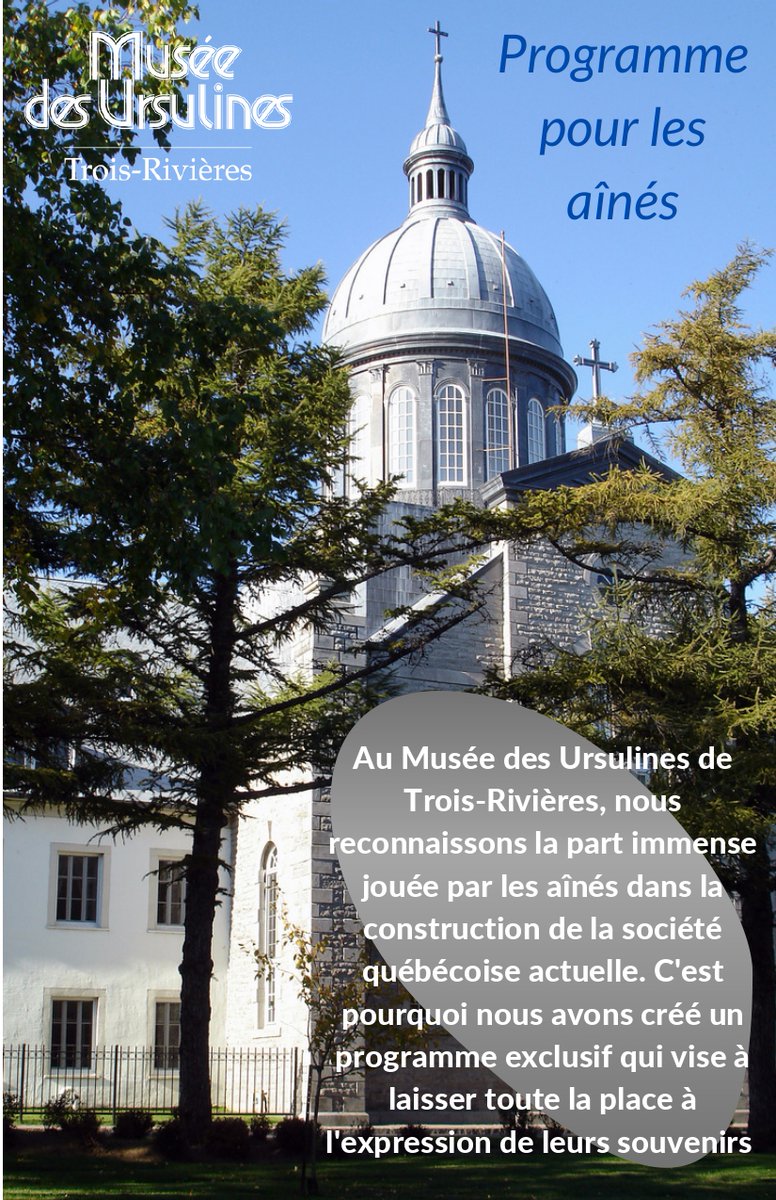 museeursulines's tweet photo. Vous voulez en savoir plus sur les Ursulines de Trois-Rivières ? Voici notre programmation pour les aînés 2021 avec trois formules possibles* : Chez nous, chez vous ou à distance ! #musee #ursulines #histoire #troisrivieres https://t.co/lKFbpfpEo8