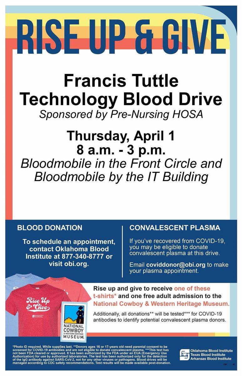 Come donate blood tomorrow!!