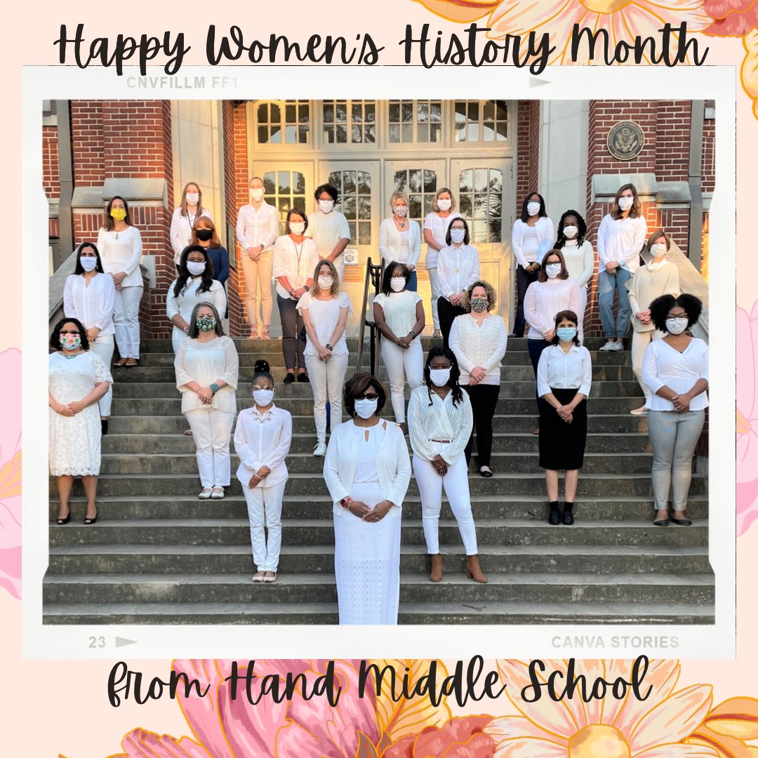 CounselingTrio's tweet photo. Happy Women’s History Month from @HandMiddleSC! @DocPTG @delsean73 https://t.co/6Kw05jI0QZ