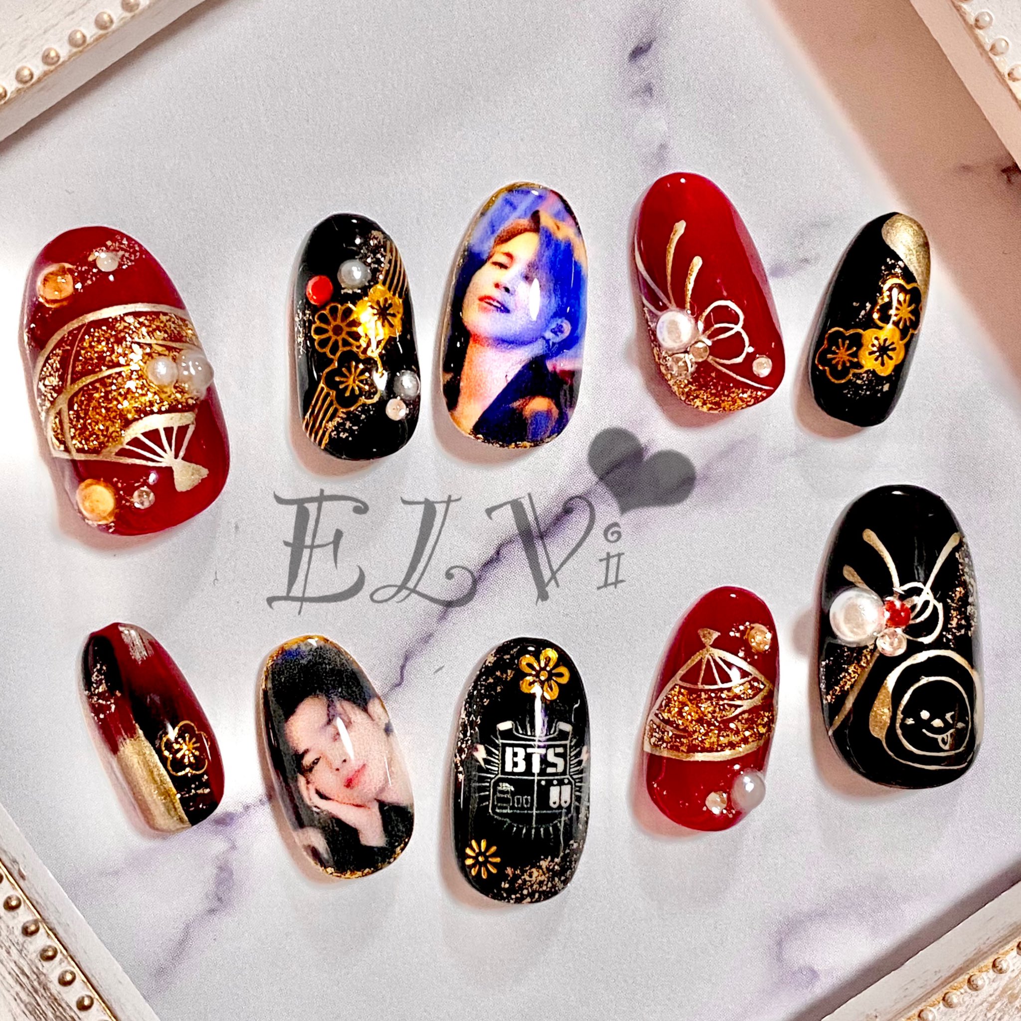Elvi ｴﾙｳﾞｨ Nail オーダー頂きありがとうございました ネイルチップオーダー受付中です ネイルチップ 痛ネイル 痛ネイルオーダー Bts Btsネイル ジミン Jimin ネイルチップオーダー 痛ネイルチップ 推しのいる生活 キャラクターネイル