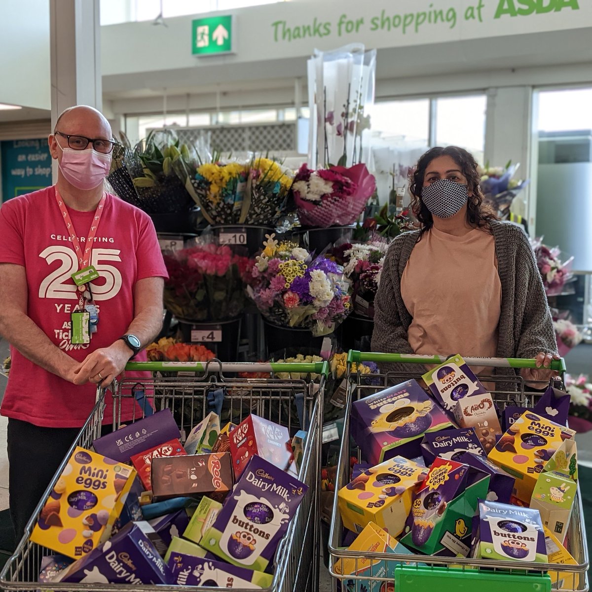 A big thanks to our customers and colleagues for donating all these eggs to <a href="/HSErewash/">Home-Start Erewash</a> . Because of you kindness more than 100 children will enjoy these eggs over the Easter holiday. #community #Easter