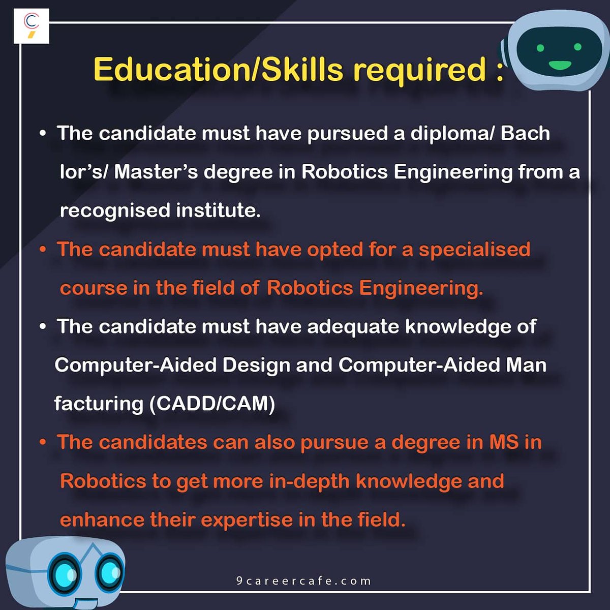 9CareerCafe's tweet photo. Calling out all the robotics fanatics.
Here's the path and we are ready to guide you!
Comment your view about it
Follow us to keep updated about new professions
@9CareerCafe
#robotics #robots #ml #artificialintelligence #artificialintelligenceai #roboticsengineering #robotalks https://t.co/pS5Kyv0N3j