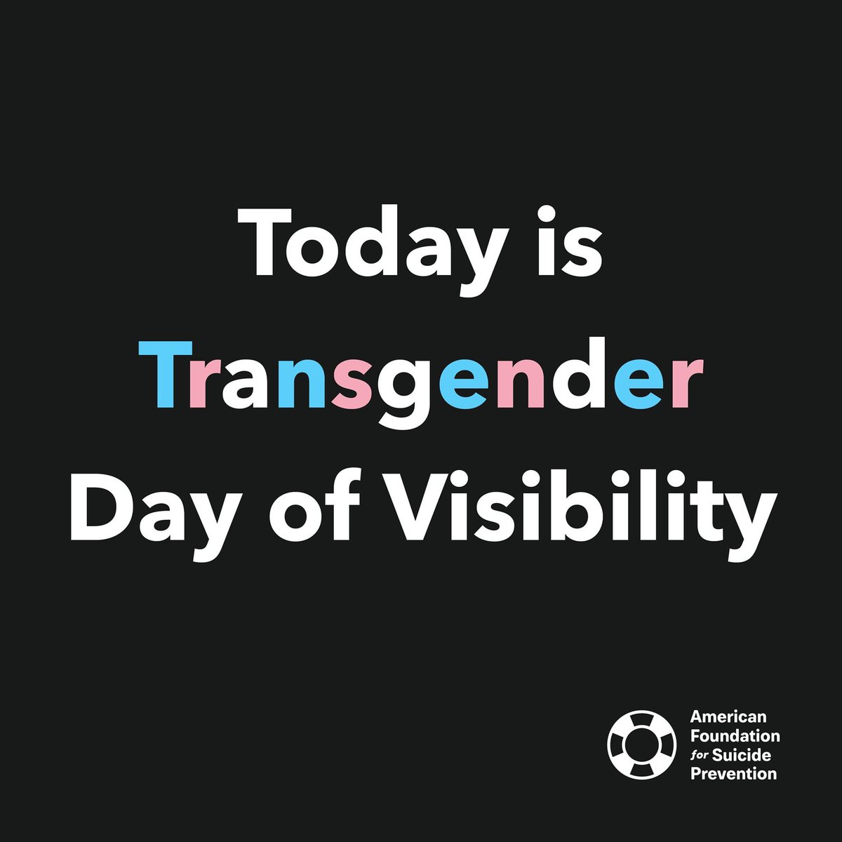 AFSPMichigan's tweet photo. Today is #TransDayofVisibility. We know that anti-trans discrimination contributes to mental health concerns and suicide risk. Today, we celebrate and lift up our transgender family, friends, and neighbors, and let them know their lives matter. Check out these resources! ❤️🏳️‍⚧️ https://t.co/4QXauZePs1