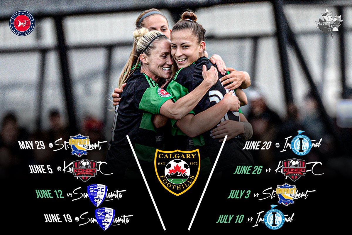 Albertas_Own's tweet photo. Calgary’s own Foothills WFC kick off their 2021 campaign north on the QE2. Let the “Al Classica” rivalry begin!
All home games (in green) will be streamed LIVE on our YouTube channel!!

#womenssoccer https://t.co/Cc2QSiOrEu