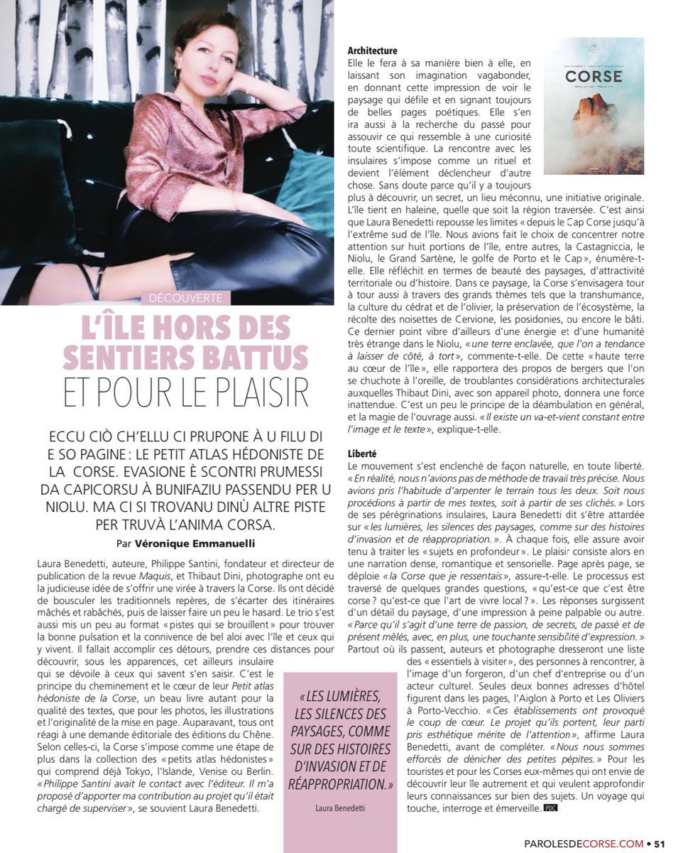 Merci Veronique Emmanuelli #parolesdecorse <a href="/editionsduchene/">Editions du Chêne</a>