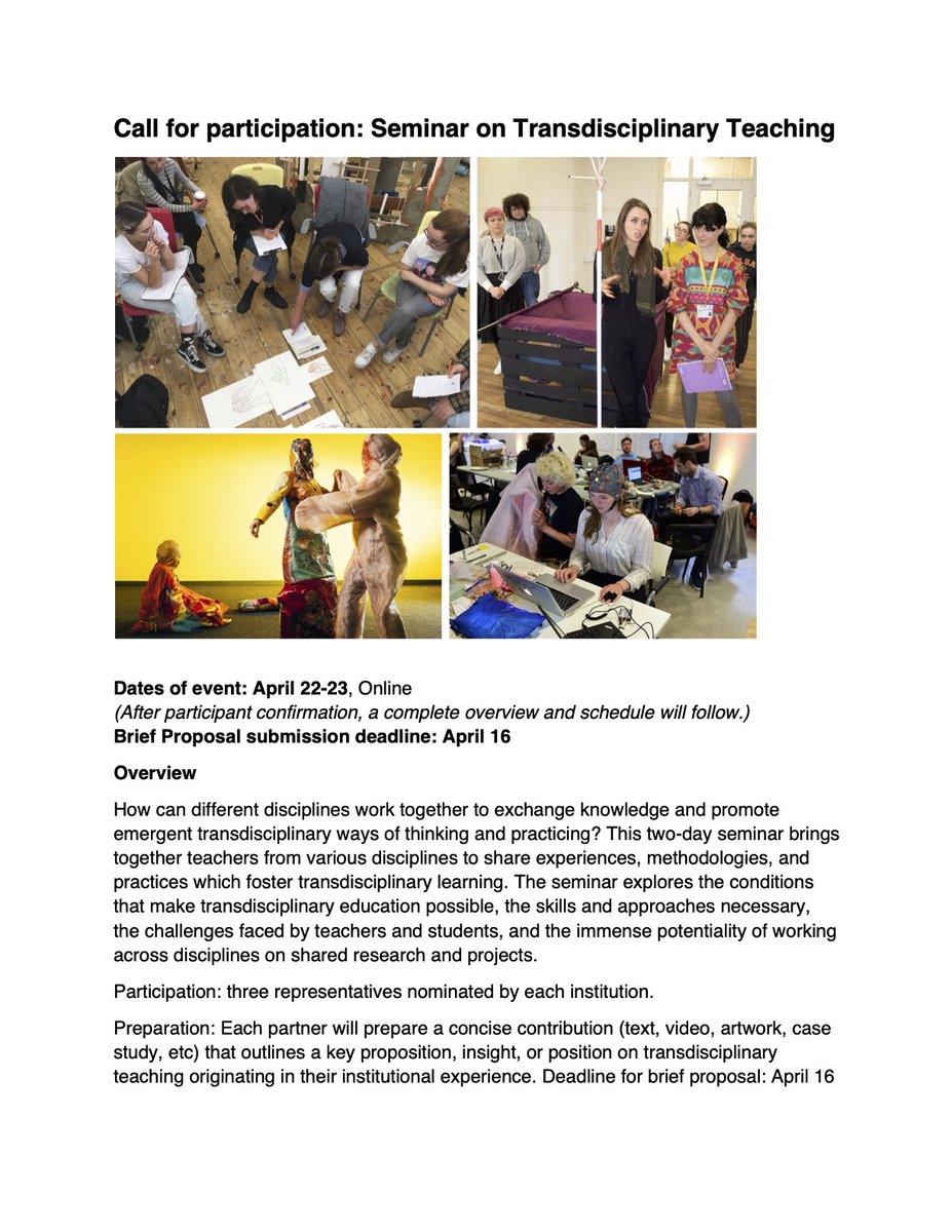 RaslRotterdam's tweet photo. Call for participation: Seminar on Transdisciplinary Teaching https://t.co/2q0xGPw2nj