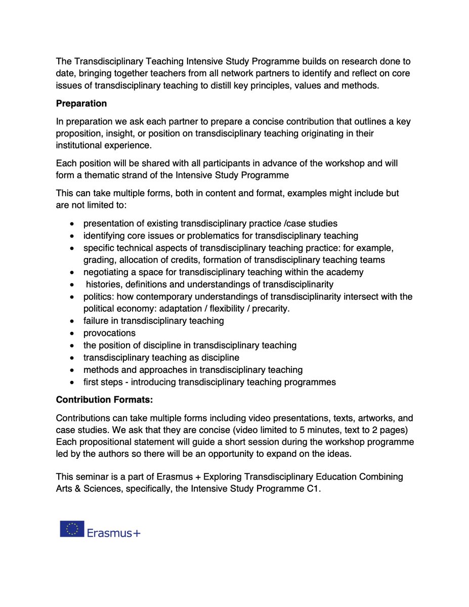 RaslRotterdam's tweet photo. Call for participation: Seminar on Transdisciplinary Teaching https://t.co/2q0xGPw2nj