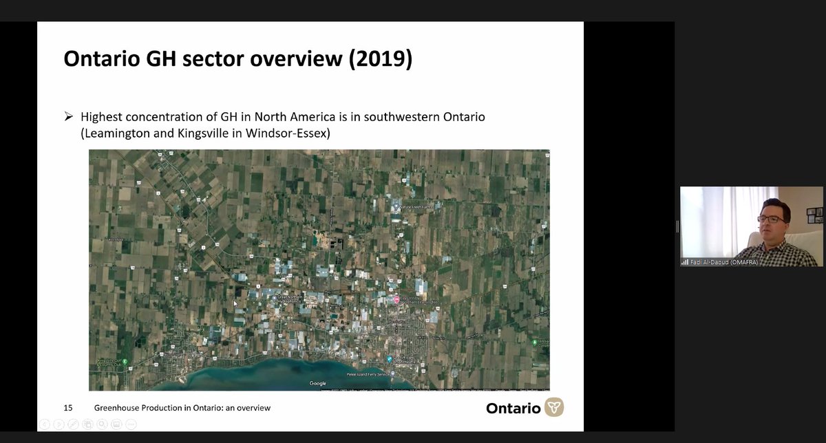 Learning about greenhouse agriculture from @OMAFRA greenhouse vegetable specialist, Dr. Fadi Al-Daoud. Did you know that the highest concentration of greenhouses in North America is in southwestern Ontario? #ONLocalFood #OntAg