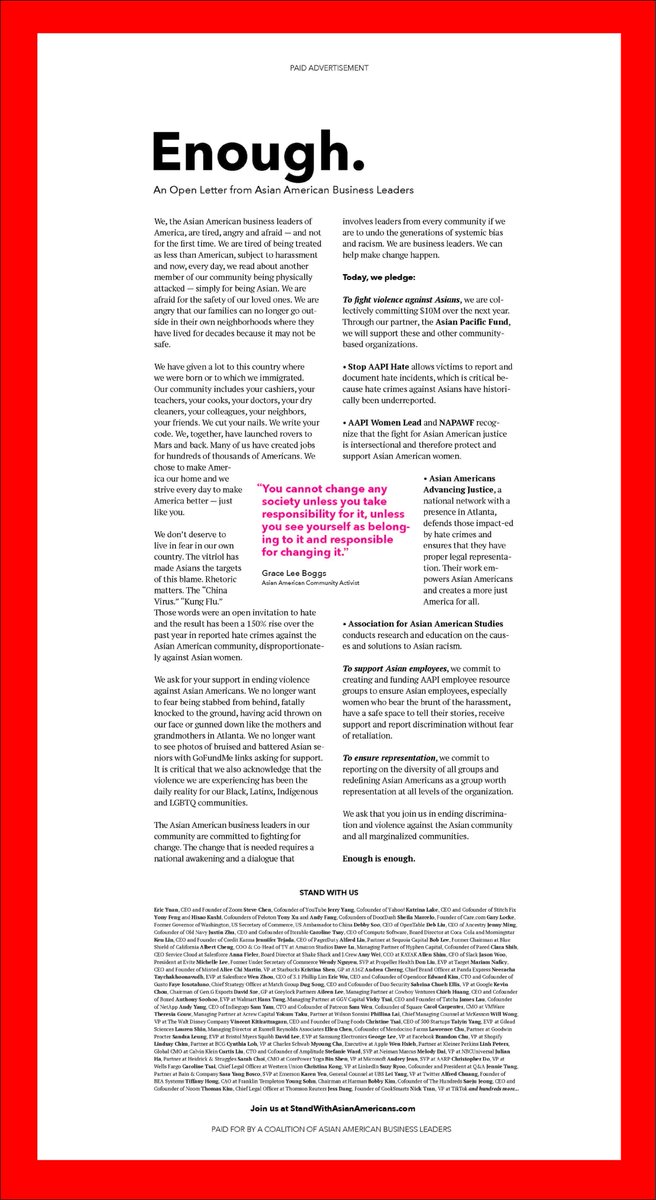 Proud to be Asian American and an Asian American Business Leader. Share if you care and join the cause at StandWithAsianAmericans.com #enough #StopAsianHate #American #NotYourPunchingBag