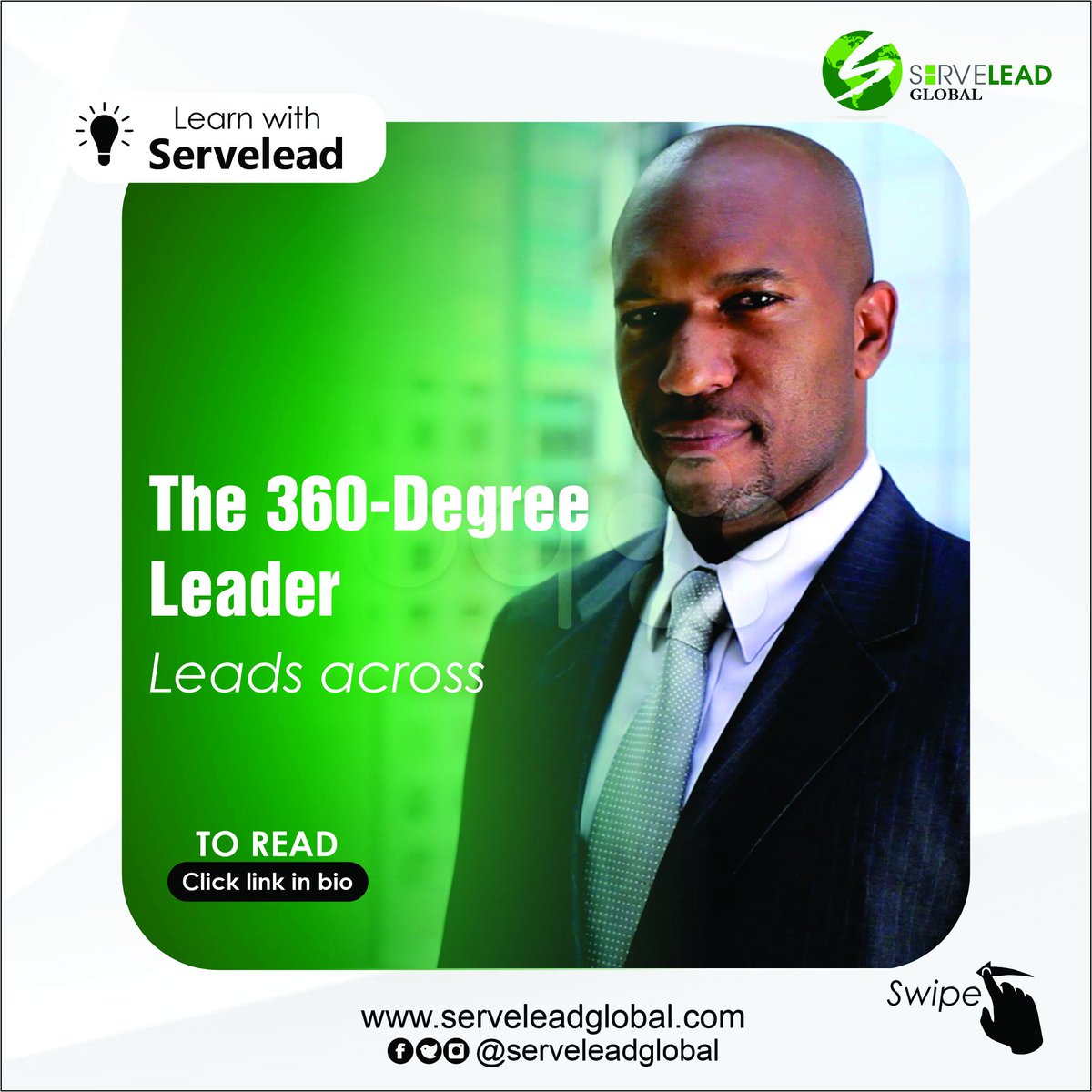 ServeleadGlobal's tweet photo. The 360-Degree Leader leads up, leads across and leads down
.
Check out the new  blogpost 👇🏾and learn how to grow your influence and create impact as leader
.
https://t.co/SlczB4PUgE
.
.
#learnwithservelead #leadership #impact #influence https://t.co/KB8xs4SmIt