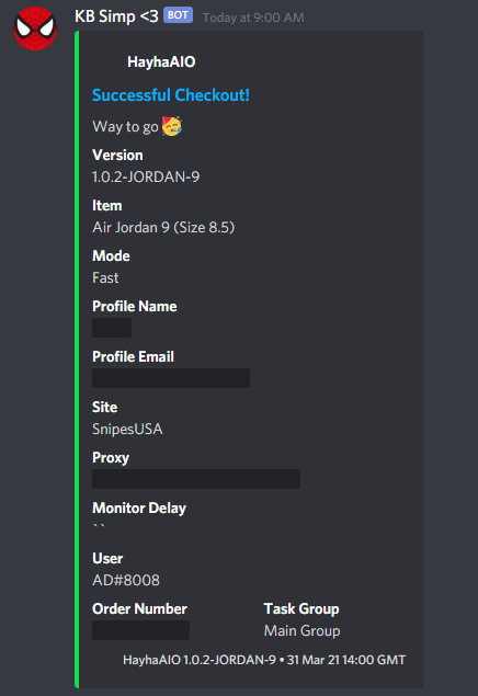 _AD8008's tweet image. I don't know who actually wear Jordan 9's but I'll take it. Thank you @LicketySpliket and @unrustled 

Bot: @HayhaBots 
Proxies: @SmtProxies 
@CSBotters