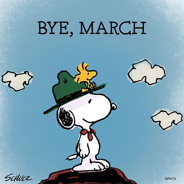 Snoopy's tweet photo. Goodbye, March! https://t.co/YstRyWGZFr
