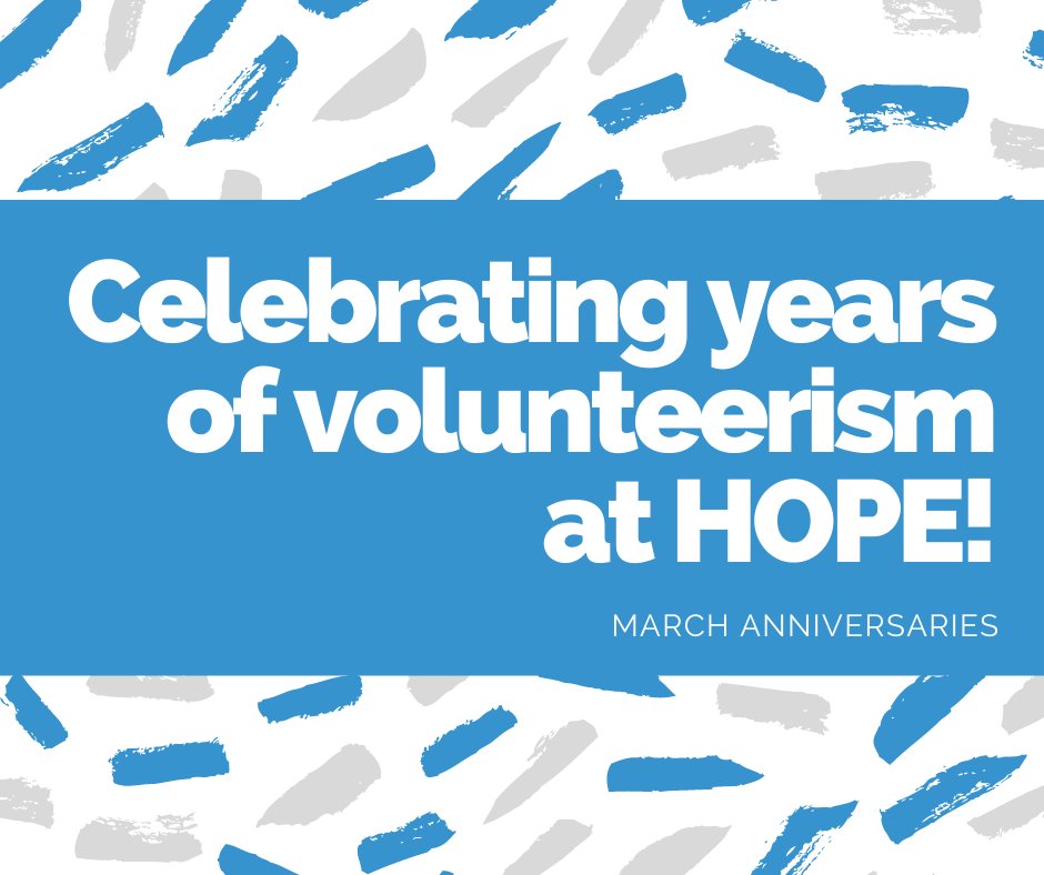 HOPEHelpsInc's tweet photo. A huge THANK YOU to all of these wonderful volunteers who are celebrating years of service to HOPE Helps! We couldn't do what we do without all of you. Thank you for donating your time and helping families in the community in crisis. https://t.co/PU5Viifapv