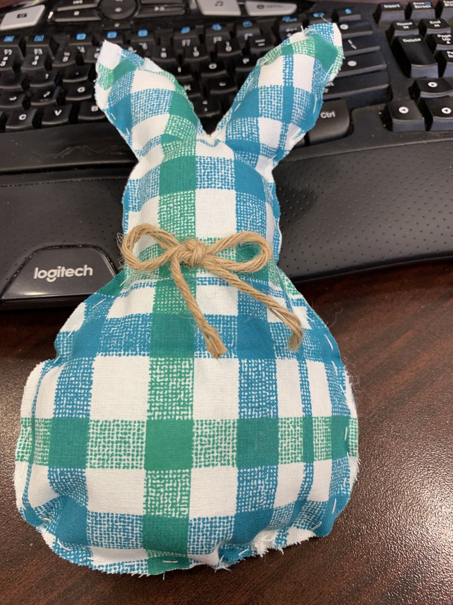 This #cute #bunny showed up on my desk today. #feelingspecial #bestcoworkers #handmade #fargoparks