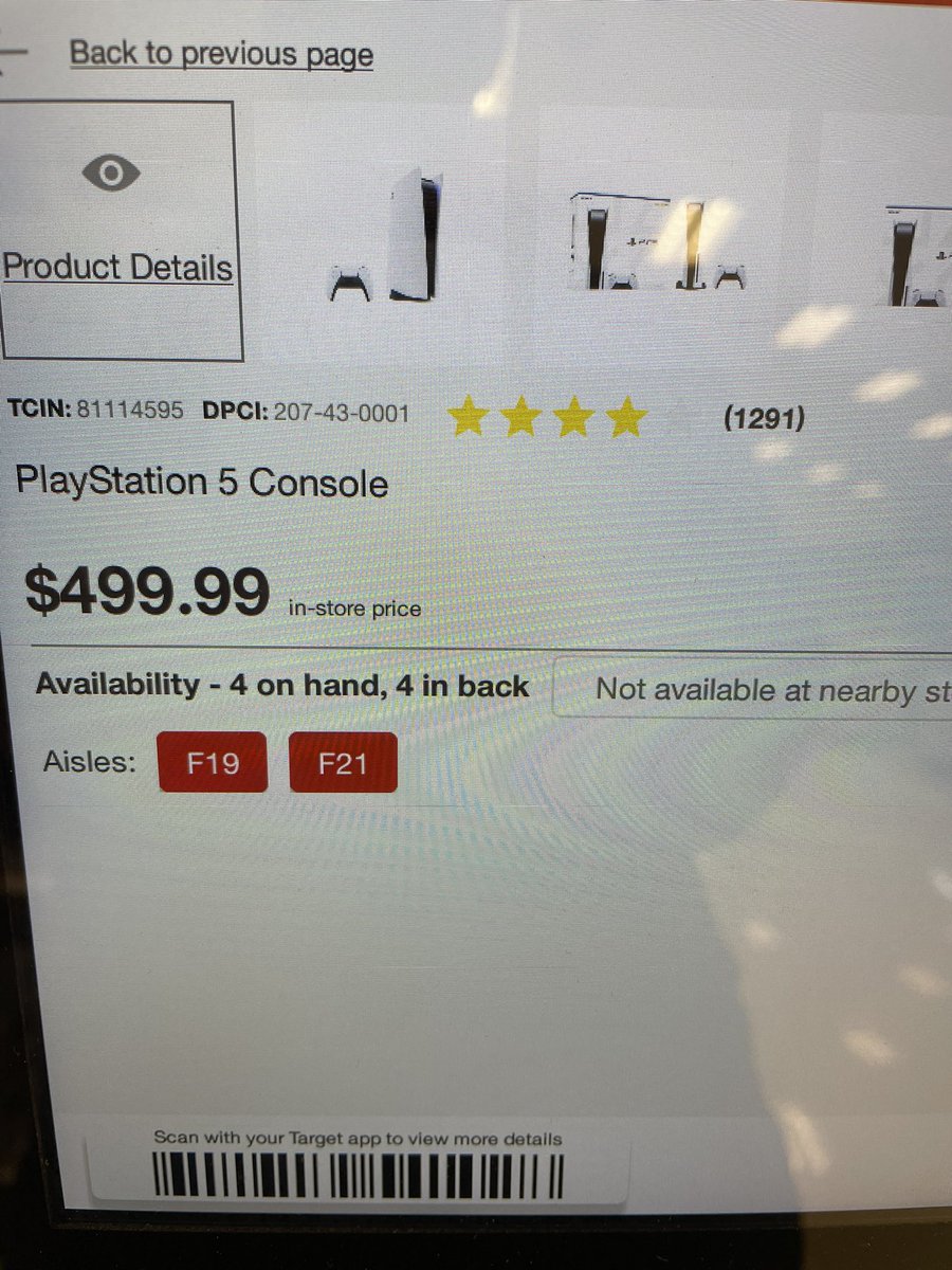 htorres00's tweet photo. @PS5restocks_etc No luck for me today. Went to my local target in Austin, Tx and took a pic of the terminal showing availability. The rep said those units could be already sold ?? doesn’t make sense to me. https://t.co/8mv1fGM1cQ