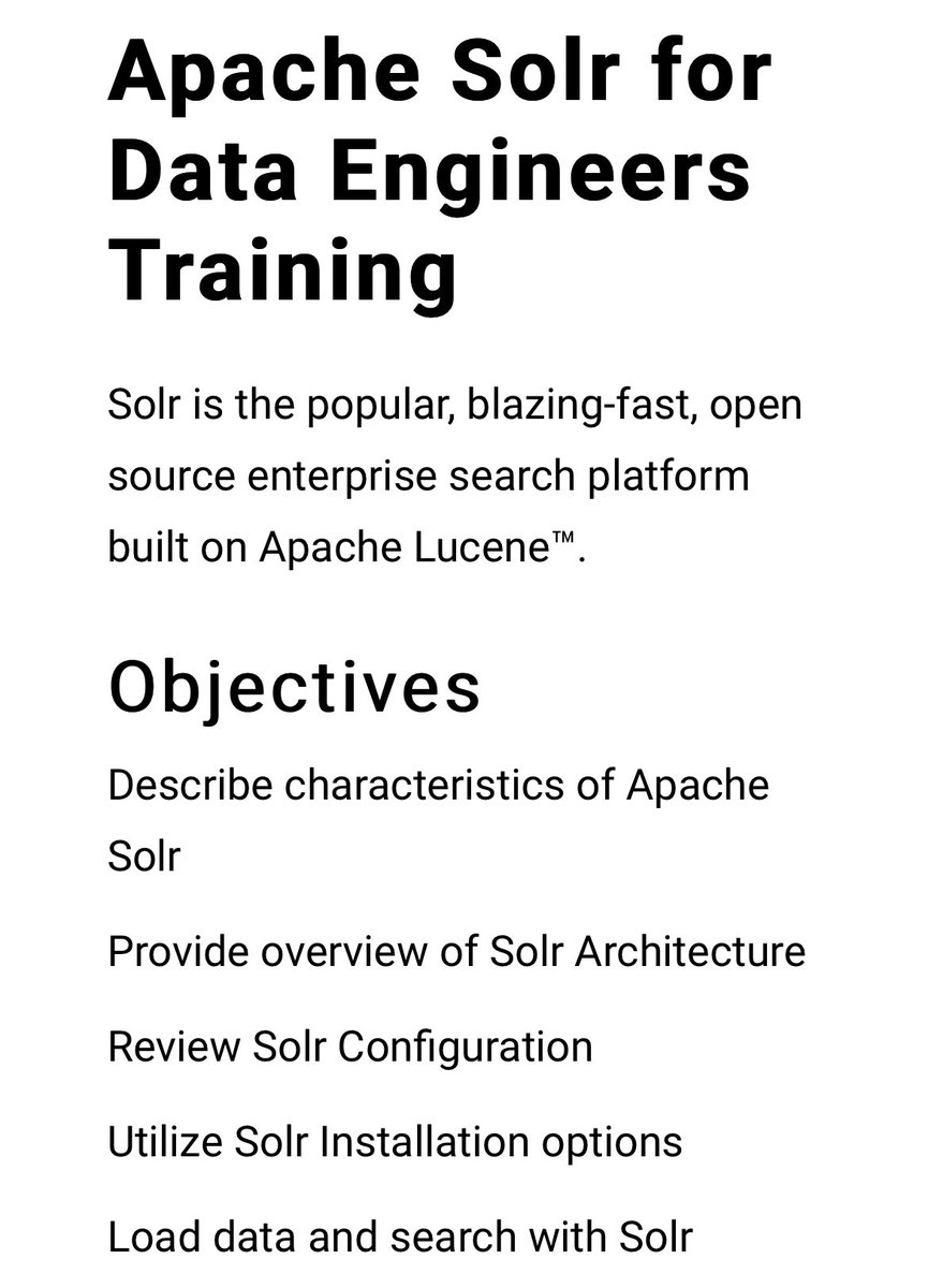 WebAgeSolutions's tweet photo. New class release from #webagesolutions 

#apachesolr for #dataengineers 

See full outline: https://t.co/OSvW3AD0N3 

#data #datatraining #dataengineering #dataanalytics #datascience #datasciencetraining #dataengineer #dataengineertraining #apachetraining https://t.co/GoZYuKOJ7f