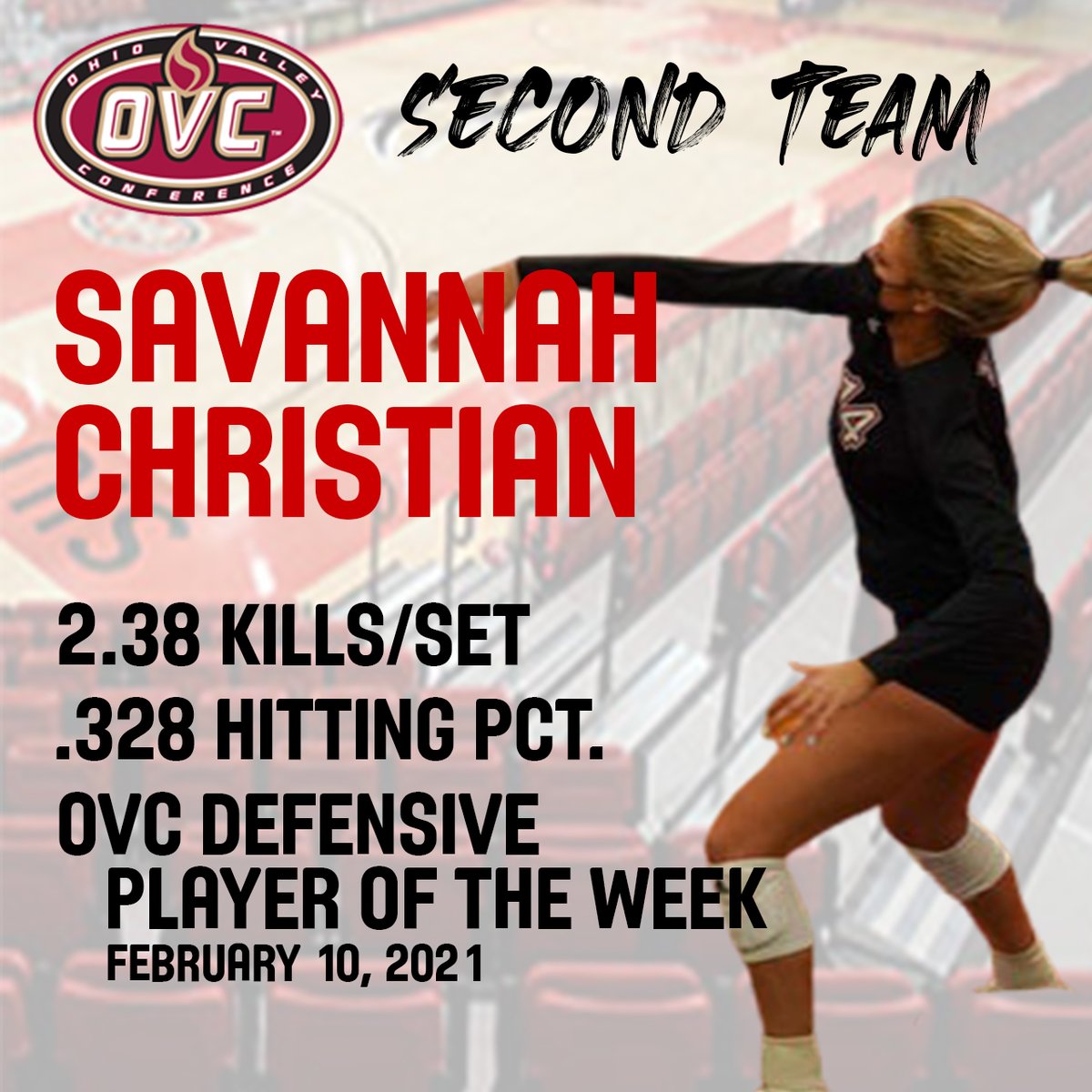SIUEVolleyball's tweet photo. 𝐍𝐨𝐭 𝐨𝐧𝐞... 𝐍𝐨𝐭 𝐭𝐰𝐨... 𝐍𝐨𝐭 𝐭𝐡𝐫𝐞𝐞...

After an 𝗼𝘂𝘁𝘀𝘁𝗮𝗻𝗱𝗶𝗻𝗴 Spring 2021 season for the 🔴 &amp; ⚪️, the Ohio Valley Conference announced today that 4⃣ Cougars have been named All-Conference players! https://t.co/UBH5hv5o8s