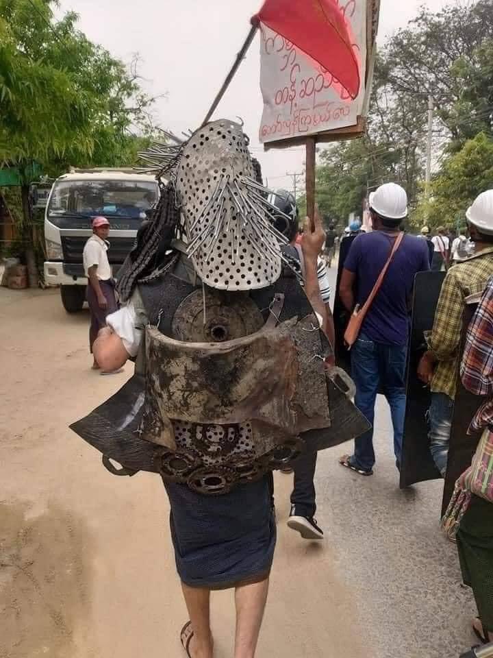 thwenusoe's tweet photo. A bulletproof vest of a citizen in Tangse City today. This bulletproof vest proves how much the people of Myanmar are willing to fight for  democracy.
UNSC ACT NOW
#WhatsHappeningInMyanmar 
#MilkTeaAlliance 
#forceavote 
#Mar31Coup https://t.co/d1GpPclhNv