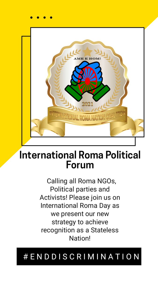 WRF_Chicago's tweet photo. April 8th! Akaras sa e Romane NGO taj activistura! Romale aven amensa taj ashunen amari nevi Strategija! @OpreProject
@radio_romano @ConservativeRom @RomaSupport
#romarights #opreroma #roma #cigani #cigany #cigan #Gypsy #romalivesmatter #romanation https://t.co/K8WmdnrvKV