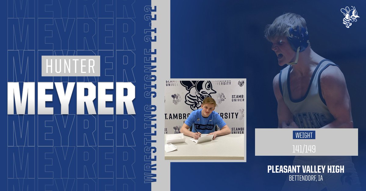 SAU_Wrestling's tweet photo. SAU Wrestling is excited to announce the addition of QC native Hunter Meyrer. Hunter a 20-21 State Qualifier joins us from Pleasant Valley High School. Please help us in welcoming him to the SAU Wrestling Family. https://t.co/AEmu1SjvDj