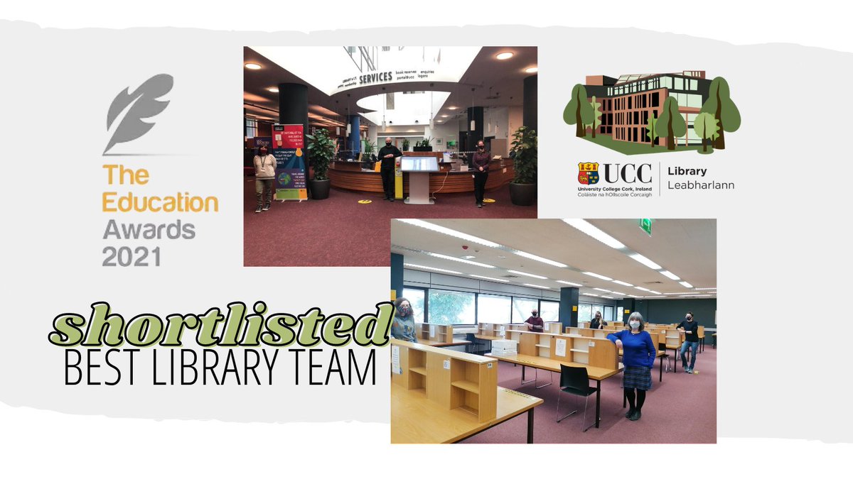 We are extremely happy to say that @UCCLibrary has been shortlisted for the Best Library Team at the upcoming @EDUAwardsIRL #educationawardsIRL (Did we say we are extremely happy) 

See all the nominations here... educationawards.ie/shortlist