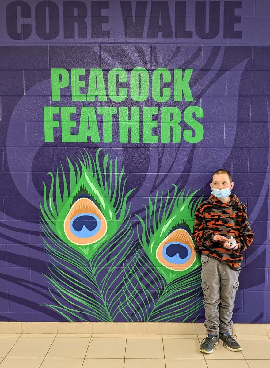 Caleb is our Bobcat of the Day. He demonstrates our core value of "Peacock Feathers" by always smiling, being enthusiastic and caring for his classmates. #tvdsb