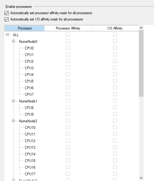 ravenbrk's tweet image. Strange finding on a SQL Server running on vmware.  Server is configured as 4 sockets, 10 cores each.  SQL Server Properties &amp;gt; Processors shows all 40 cores, but 8 each on Node 0, 2, 4, 6 and 2 cores each for Node 1, 3, 5.  What gives?  #sqlhelp #sqlfamily @sqL_handLe