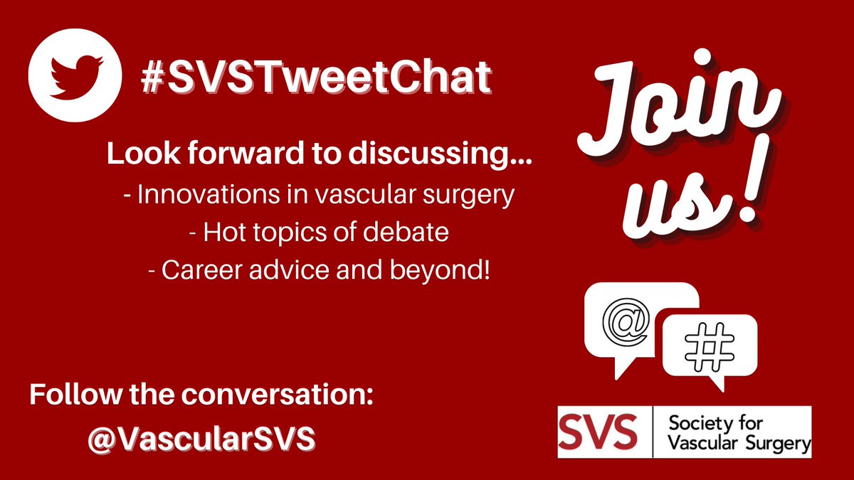 We are excited to announce our new SVS initiative the #SVSTweetChat. This will be a monthly event happening right here where we invite you all to join us in discussing everything from innovations in vascular surgery, to hot topics of debate, to career advice and beyond!