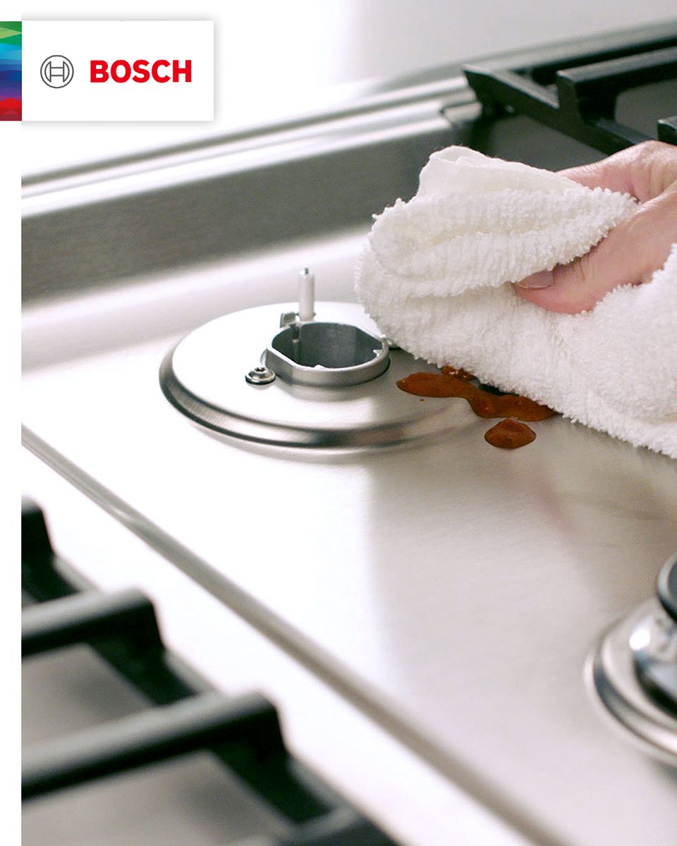 Cleaning a gas cooktop may seem tricky, but it's not! Pro Tip: Ensure you do not soak the grates when cleaning. #boschappliances #theapplianceplace