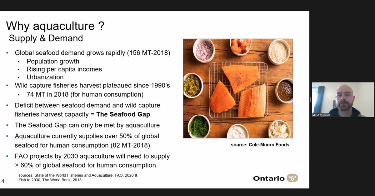 RegionalEcDevON's tweet photo. Next, @OMAFRA Aquaculture &amp; Aquaponics specialist, Michael McQuire provides an informative presentation on aquaculture production systems and why aquaculture is eco-efficient and beneficial for meeting the "Seafood Gap." #ONLocalFood https://t.co/BOYw8tAdRk