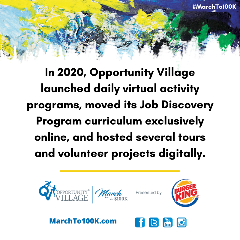OppVillageLV's tweet photo. Opportunity Village made several "virtual" adjustments in 2020 due to COVID-19. 🖥️ 📱  

🔗: https://t.co/iSYbx0ySoC | #MarchTo100K #DDAwareness21 https://t.co/kOw58WuP9Q
