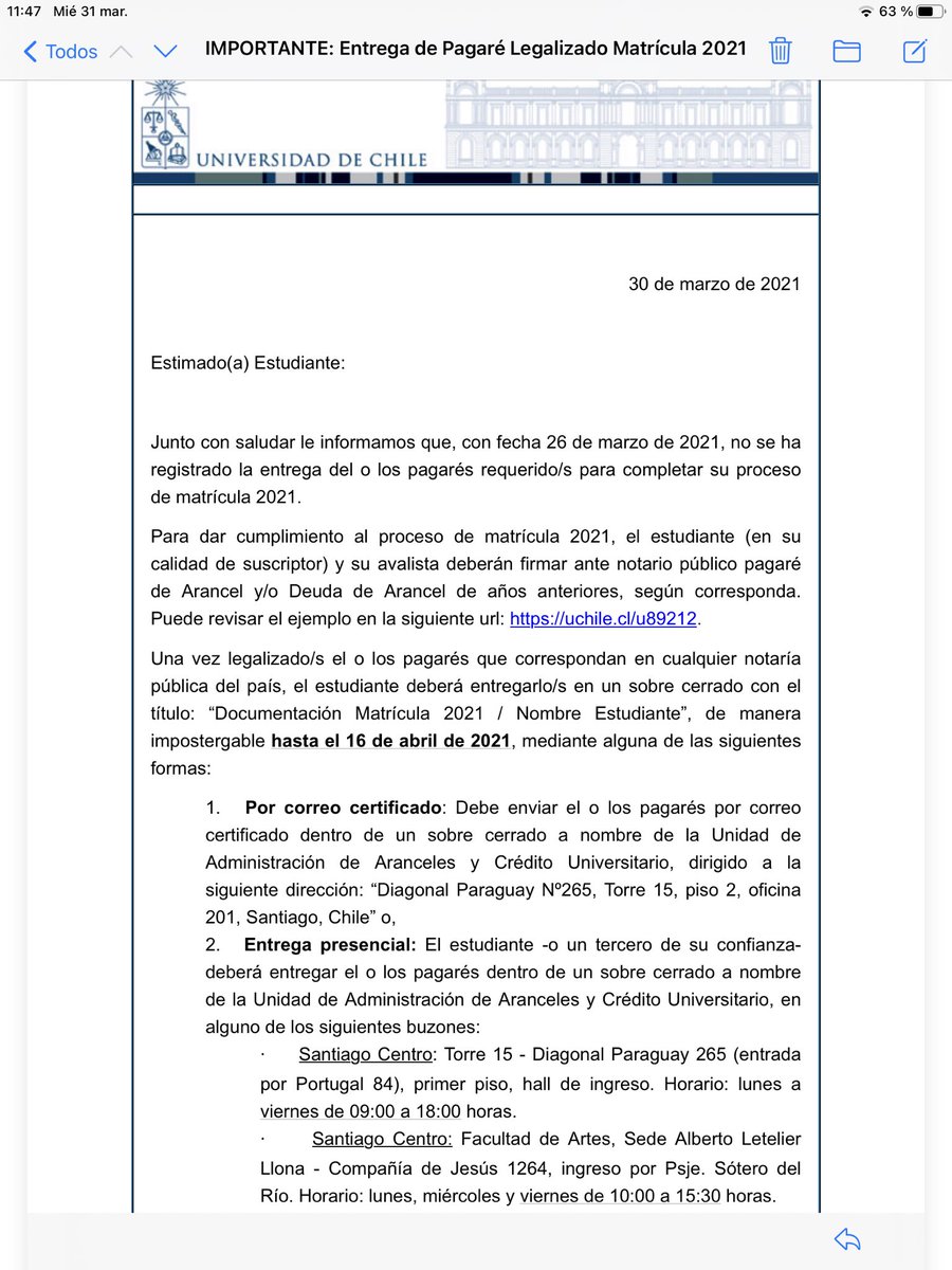 bsandov_g's tweet image. @uchile ¿no les da vergüenza en plena pandemia, con las condiciones sanitarias actuales y más encima toda la región metropolitana en cuarentena, estar preocupados de obligar a firmar un pagaré en notaria?. Que opina @GobiernodeChile @Mineduc @ministeriosalud ?