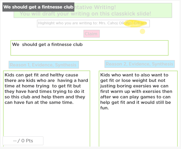 StephCahoj_D54's tweet photo. 6th grade SS are working hard to convince myself or @BethErbach about what we can add to #LakeviewSchool54! They are LOVING this writing project &amp; I love the format of @Classkick to give immediate feedback in real time! #Engagement #RealWorldWriting https://t.co/bl8dvwikHo