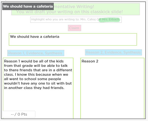 StephCahoj_D54's tweet photo. 6th grade SS are working hard to convince myself or @BethErbach about what we can add to #LakeviewSchool54! They are LOVING this writing project &amp; I love the format of @Classkick to give immediate feedback in real time! #Engagement #RealWorldWriting https://t.co/bl8dvwikHo