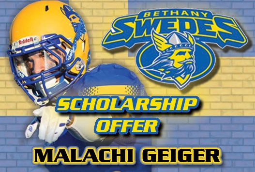 After a great talk with <a href="/QBcoachsnyder/">QBcoachsnyder</a> , I am blessed to receive an scholarship offer from <a href="/SwedesFB/">Bethany Football</a>