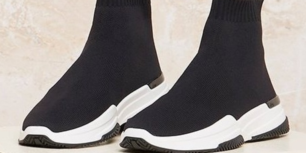 sock runner. Footwear appropriate 