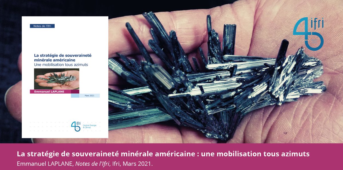 IFRI_'s tweet photo. Nouvelle Note de l'Ifri : "La stratégie de souveraineté minérale américaine. Une mobilisation tous azimuts" ➡️https://t.co/pf6Hs5BVpb #TransitionEnergetique #Environnement #Energie https://t.co/wnza2XQ1xm