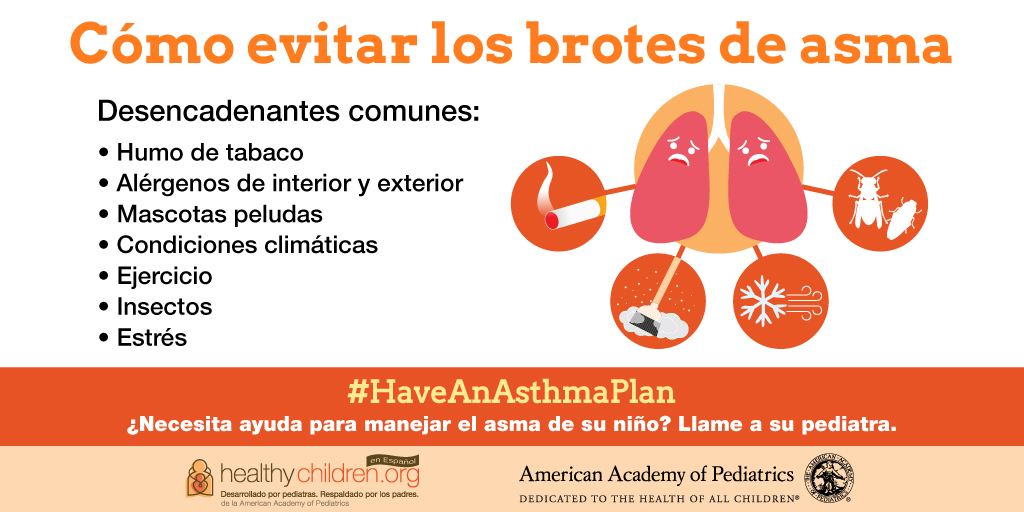 ¿Sabía que la exposición al humo del tabaco puede causar brotes de asma? Los niños con asma no deben estar cerca de personas que fuman. #HaveAnAsthmaPlan ow.ly/b14830rzxL9