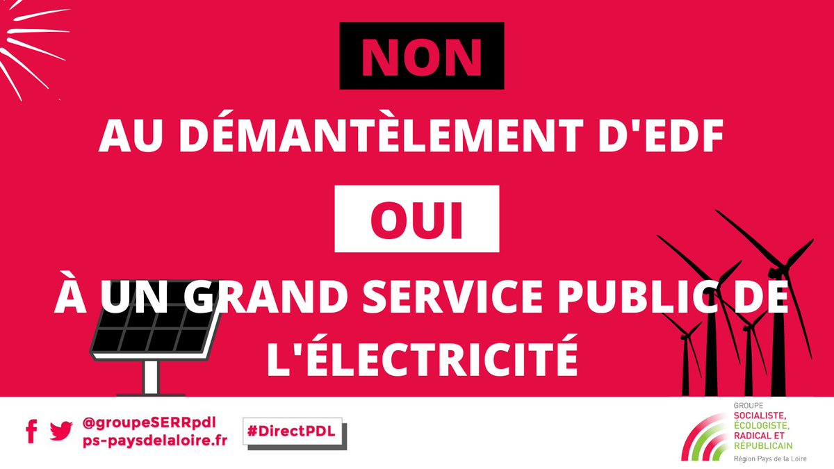 groupeSERRpdl's tweet photo. 🔴💡#DirectPDL Nous avons déposé un vœu pour demander l'arrêt du processus de scission du groupe @EDFofficiel baptisé #Hercule. Nous regrettons le choix idéologique de la droite régionale @paysdelaloire de rejeter ce vœu pourtant adopté en @auvergnerhalpes et @RCValdeLoire. https://t.co/WYwBnPzWx8