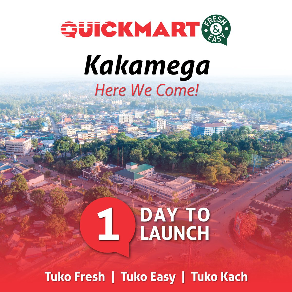 QuickmartKenya's tweet photo. Many of you guessed it, tunakuja Ingo! 🎉 Just one more day to the official launch of our 41st branch. 🥳
Karibuni🎉 There will be amazing offers, tell a friend to tell a friend.
Location: Mega Mall, Along Kakamega - Kisumu Road
#Quickmart41
#FreshandEasy
#PasakaIbambeNaQpoints https://t.co/UFWidjm7sR